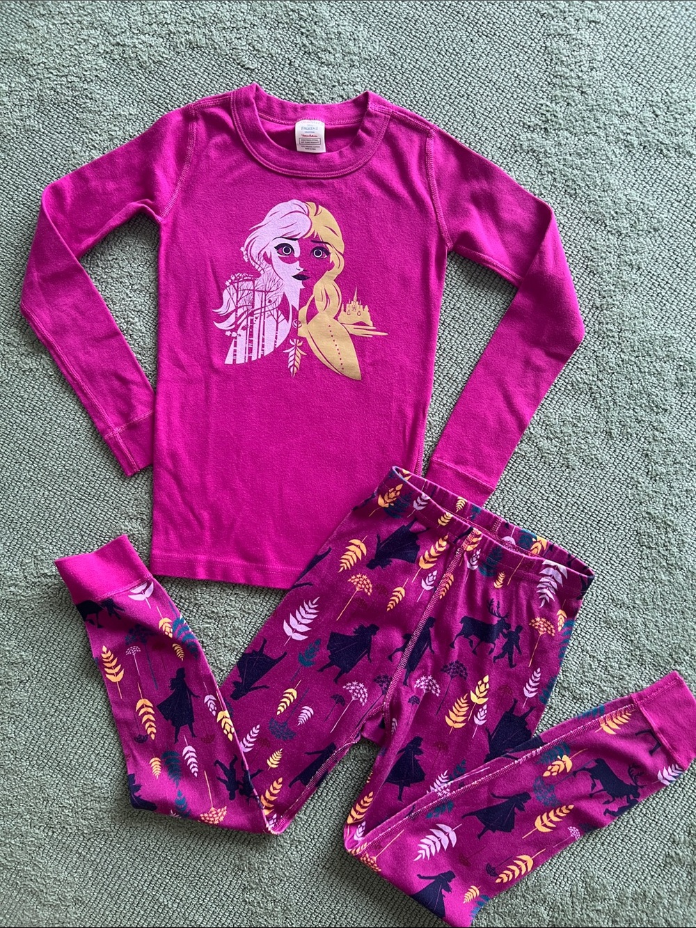 Hanna Andersson Magenta Frozen Character Long Sleeve Pajama Set